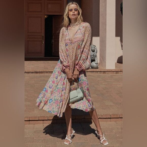 Spell & The Gypsy Mossy Patchwork Boho Dress M - Picture 1 of 15